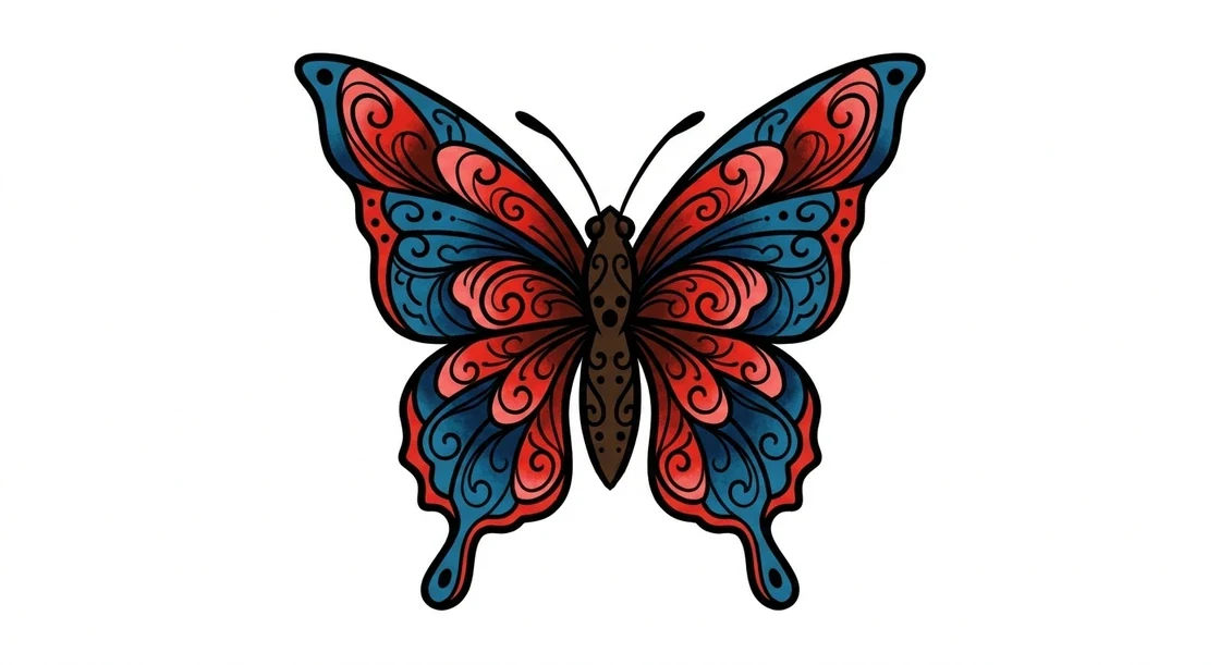 Original ornamental butterfly loaded as the stencil source